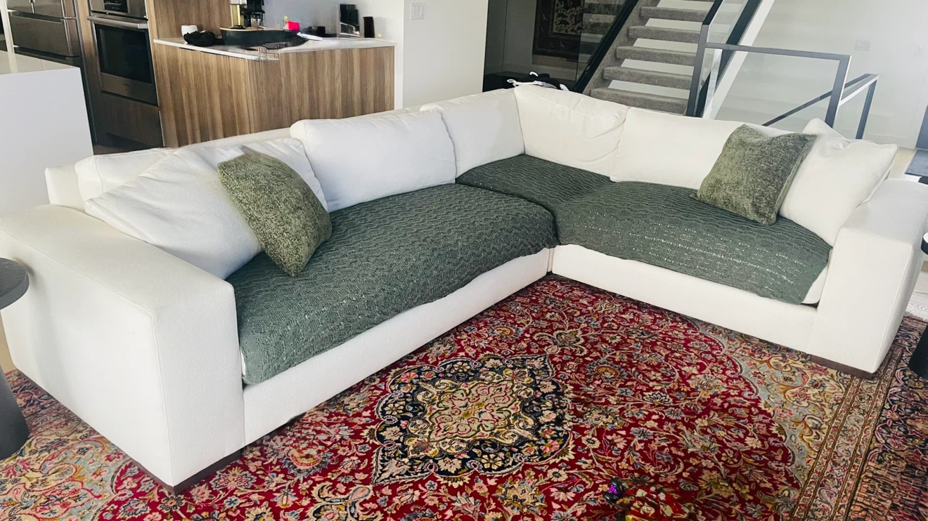 White Sectional Sofa - photo 5