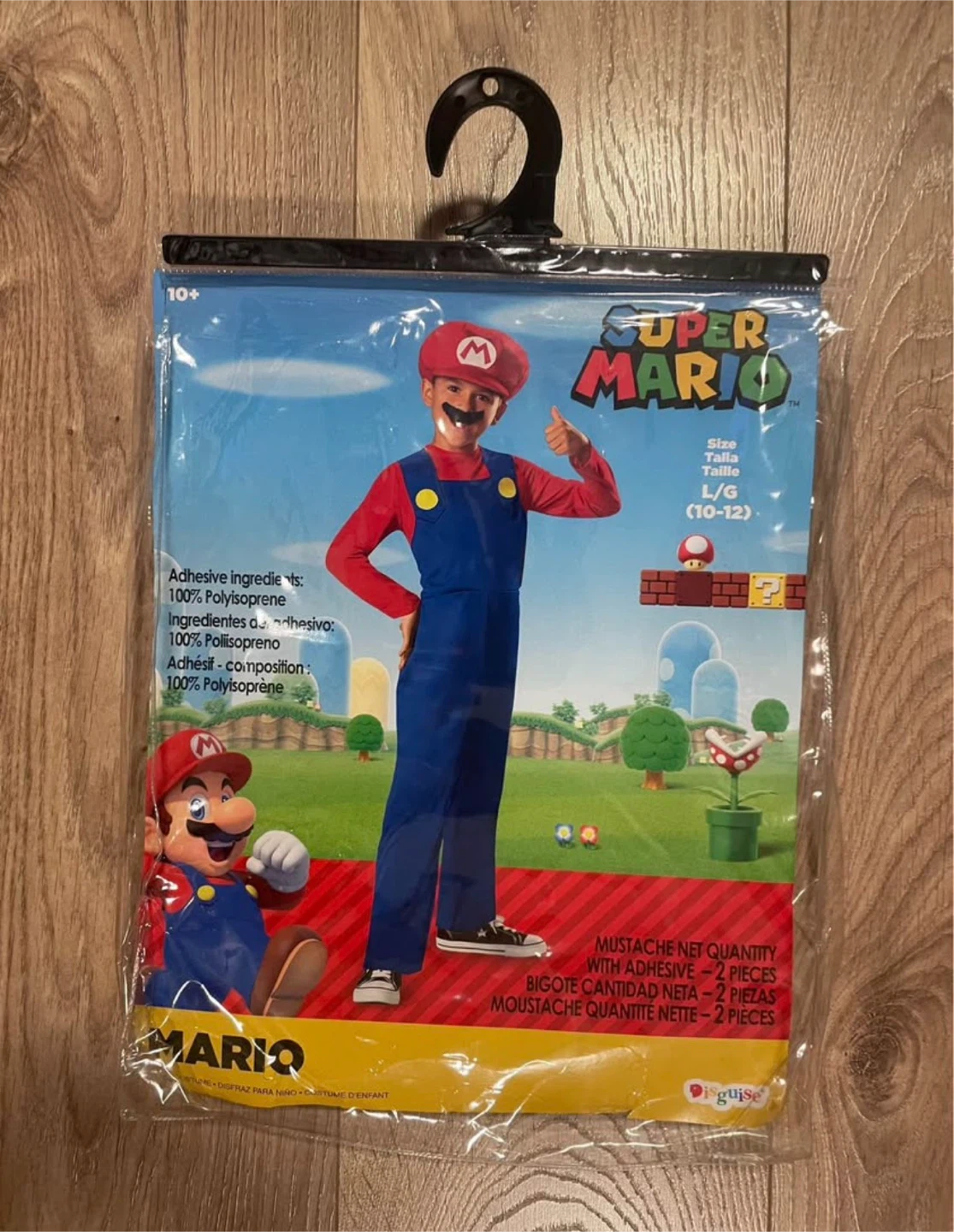 Super Mario size Large (10-12) $15 Hat and Moustache included!