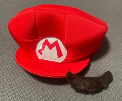 Super Mario size Large (10-12) $15 Hat and Moustache included! - photo 4