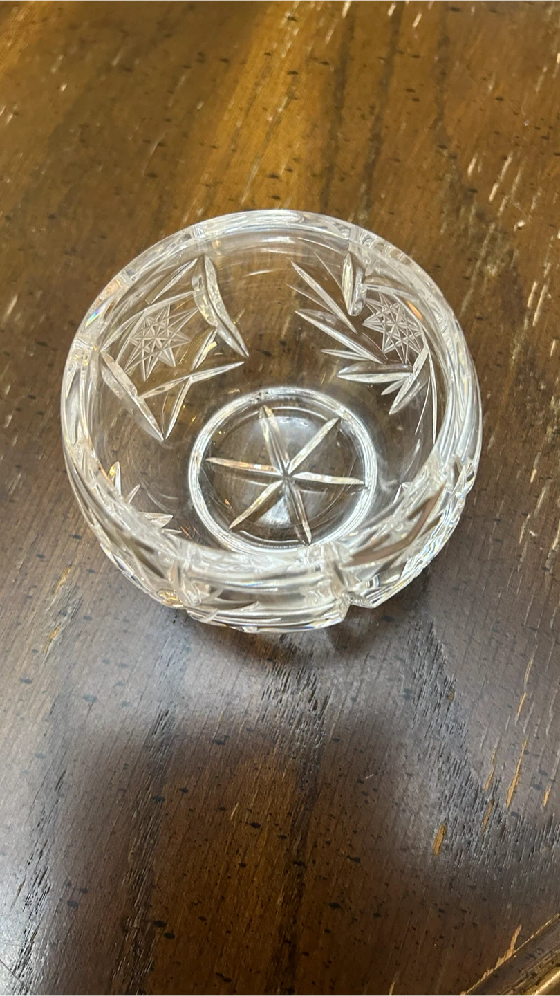Heavy Cut Crystal Glass Bowl