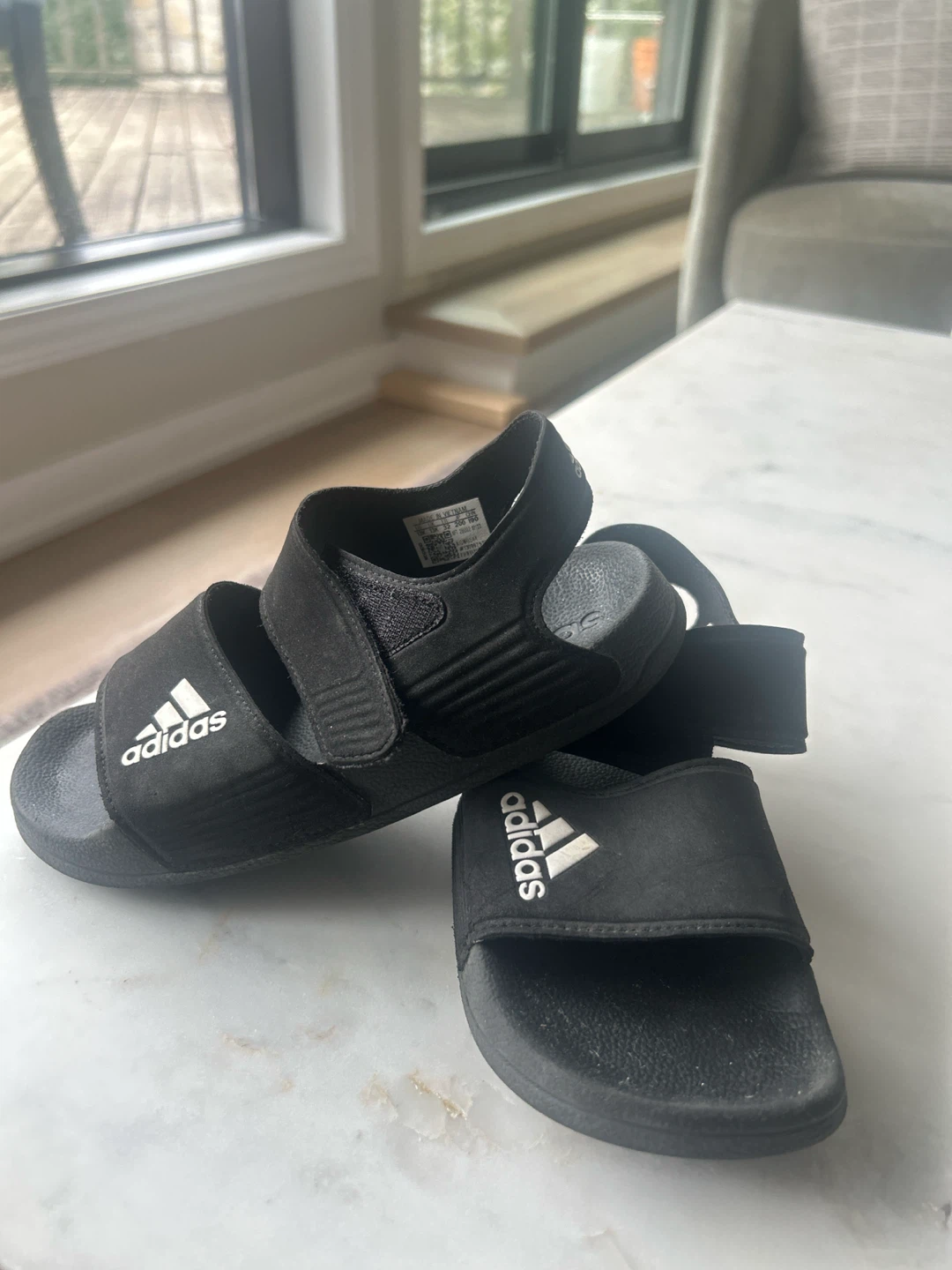 Black Adidas Kids' Sandals