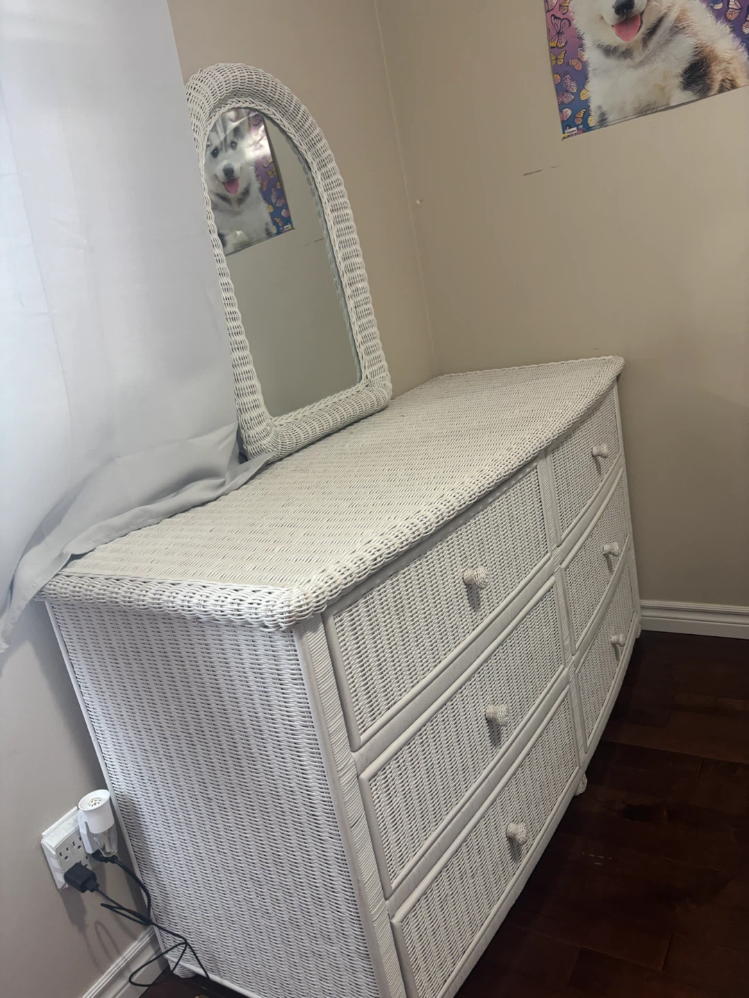 White Wicker Bedroom Set - photo 3