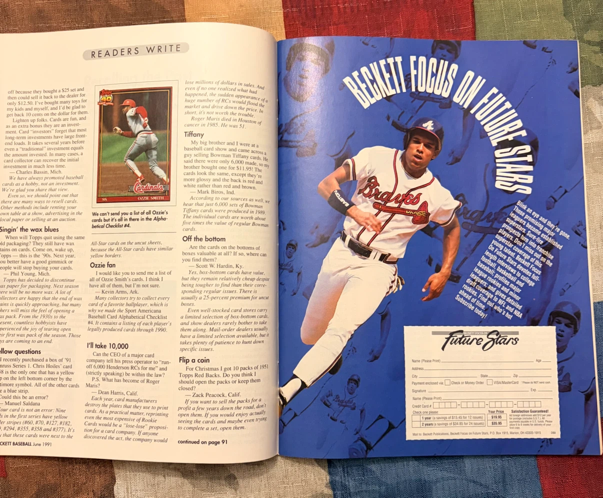 Beckett Baseball Card Monthly Magazine - June 1991 - photo 2