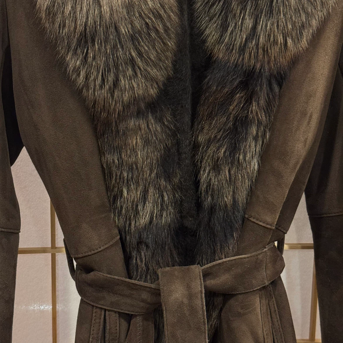 Belle Fare Brown Suede and REAL Fur Coat - photo 2