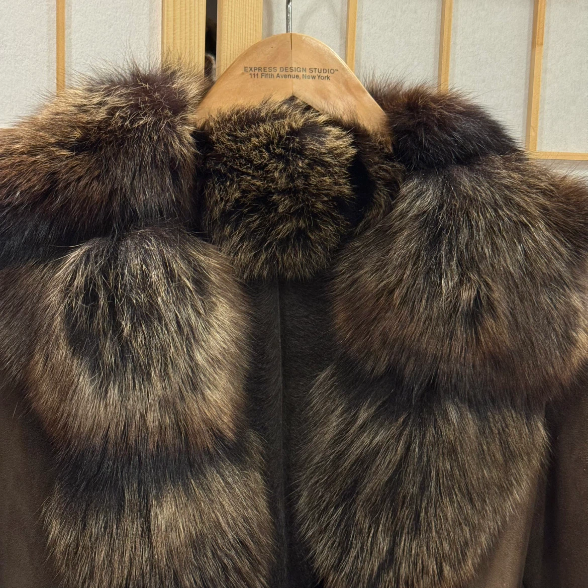 Belle Fare Brown Suede and REAL Fur Coat - photo 4