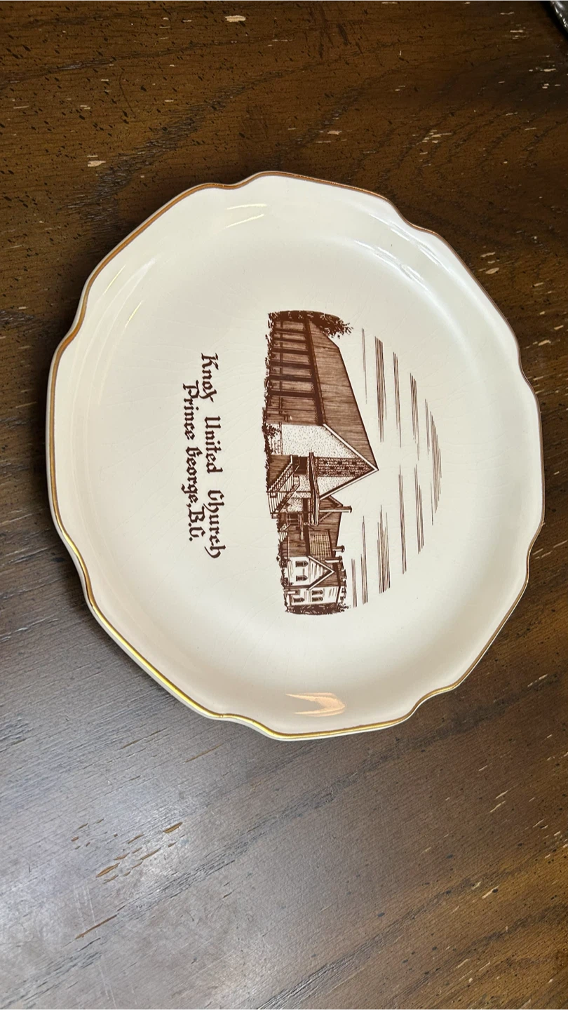 Knox United Church commemorative plate Prince George, B.C.