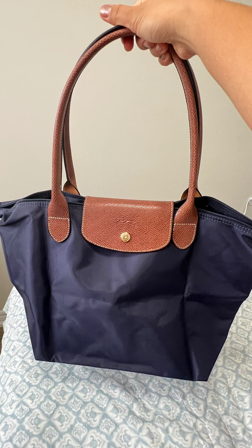 Navy blue large tote bag
