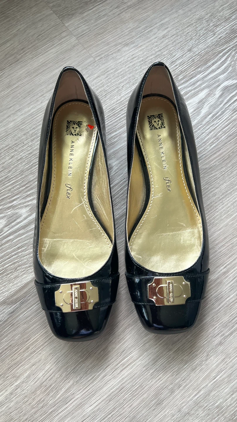 Anne Klein Black Patent Flats
