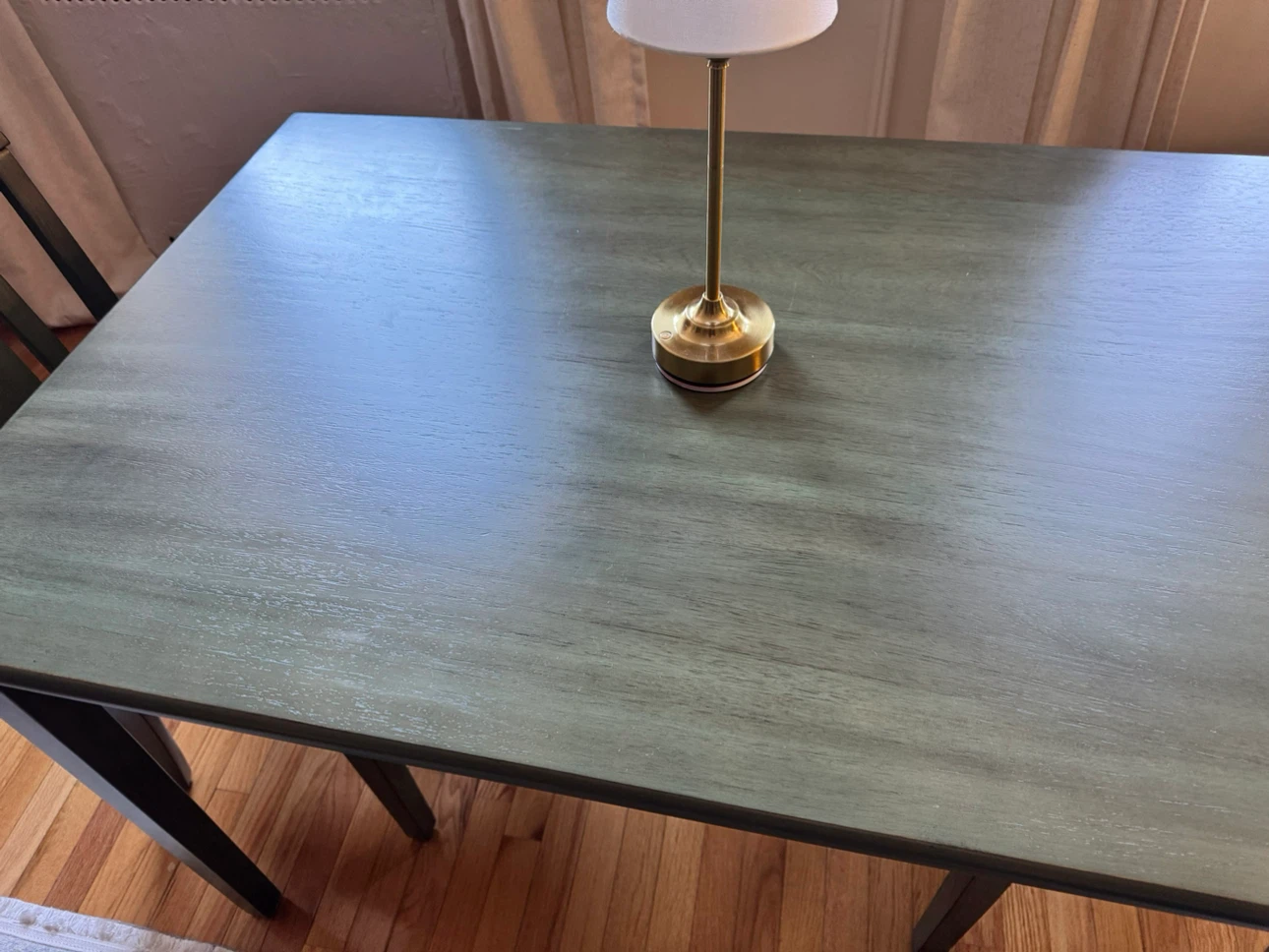 Green Wood Dining Table and 2 Chairs Set - photo 2
