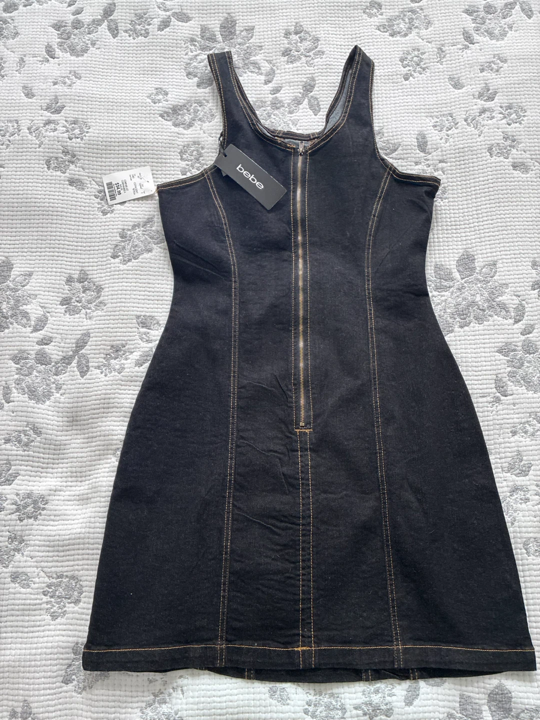 Bebe black denim rhinestone dress - photo 3