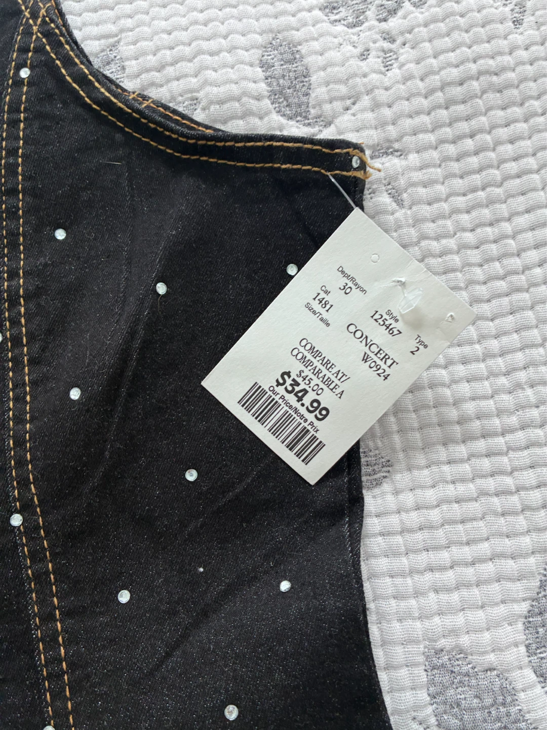 Bebe black denim rhinestone dress - photo 2