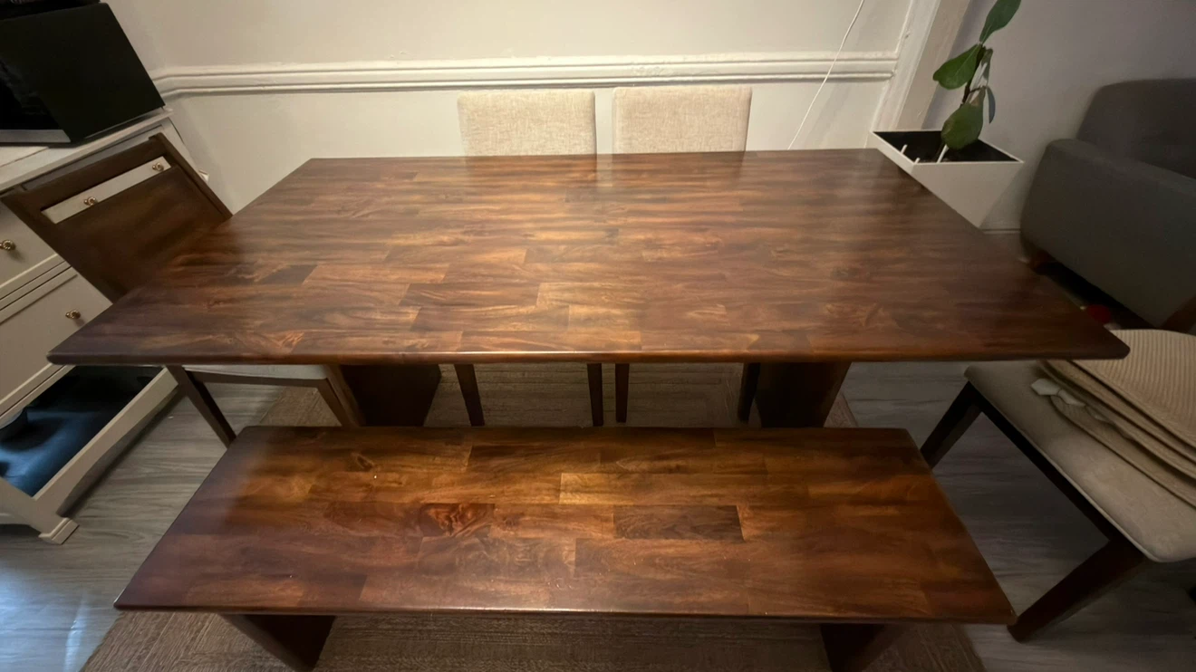 Mango 72" Brown Solid Wood Dining Table - photo 2
