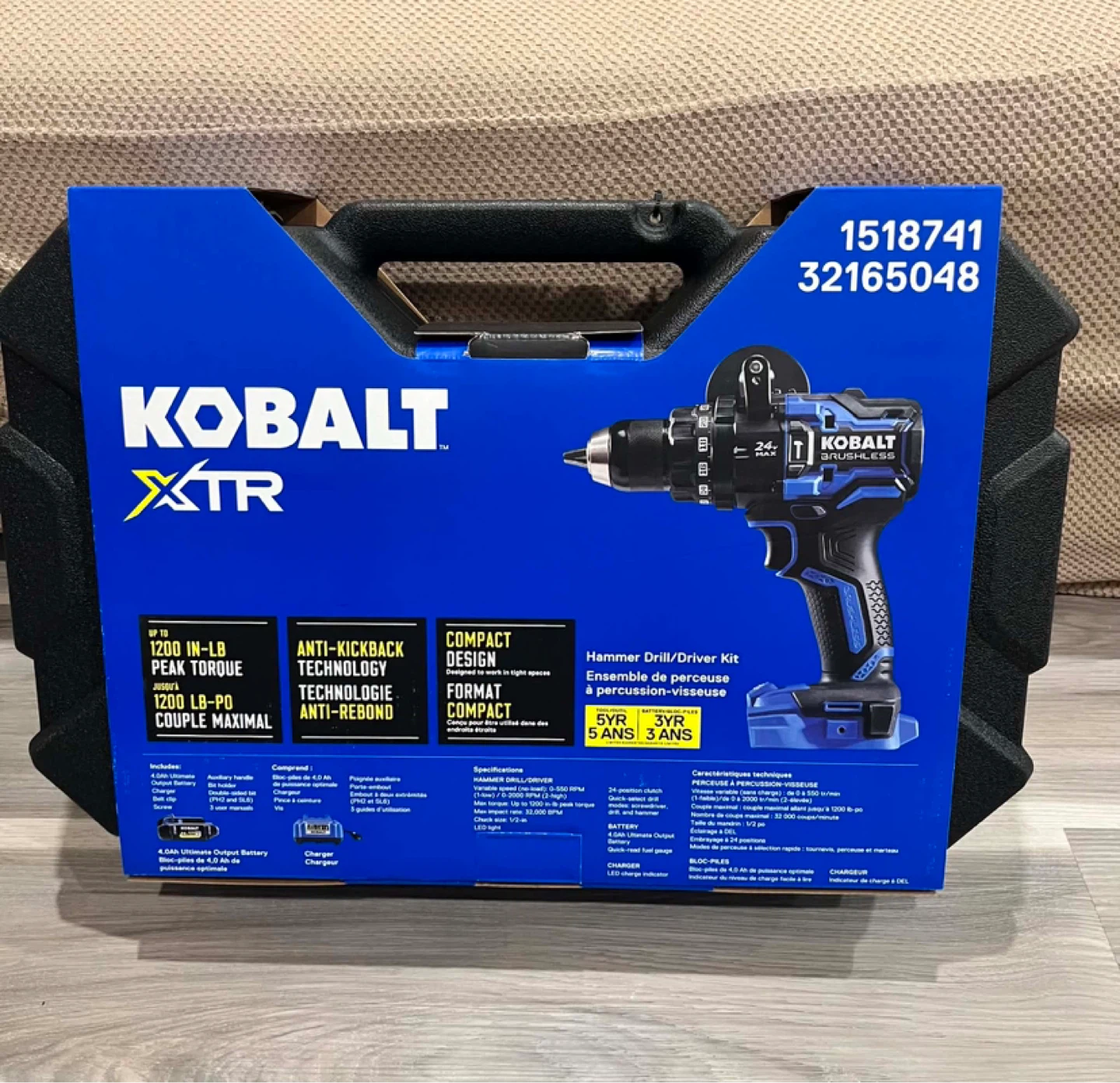 Kobalt XTR 24V MAX Brushless Hammer Drill/Driver Kit - photo 2