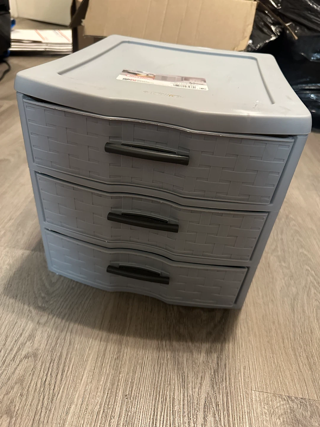 3-Drawer Gray Plastic Storage Organizer