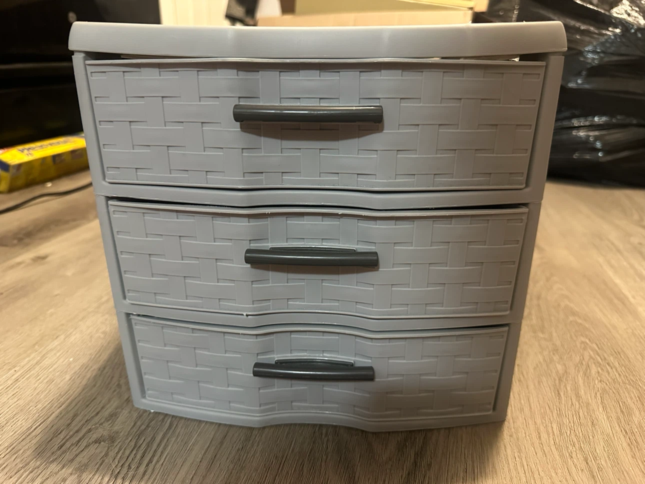 3-Drawer Gray Plastic Storage Organizer - photo 2