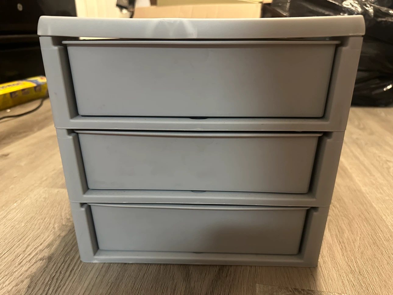 3-Drawer Gray Plastic Storage Organizer - photo 4