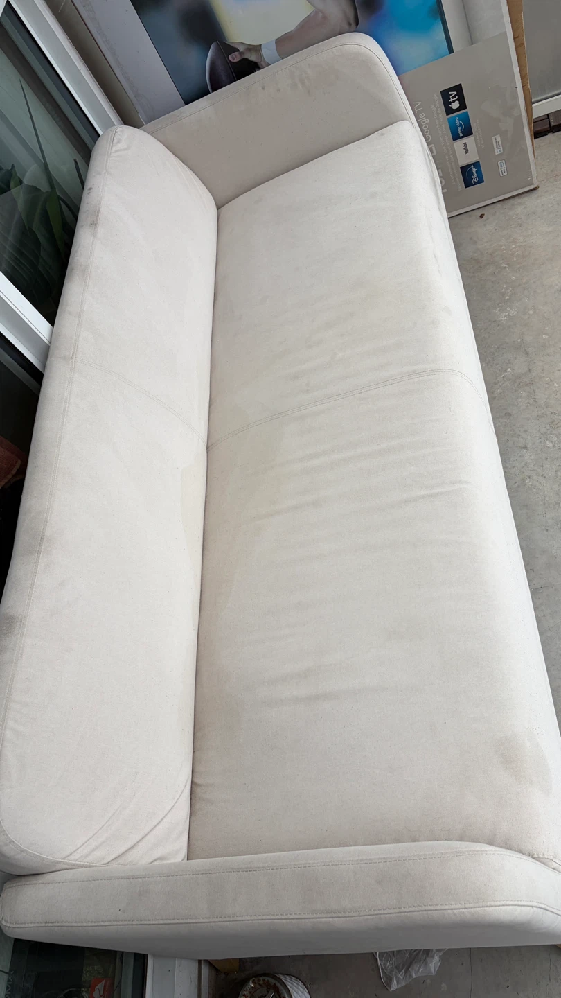 Cream coloured fabric sofa - photo 2
