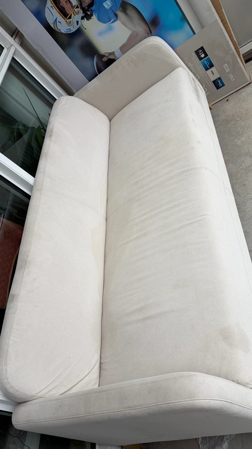 Cream coloured fabric sofa - photo 3