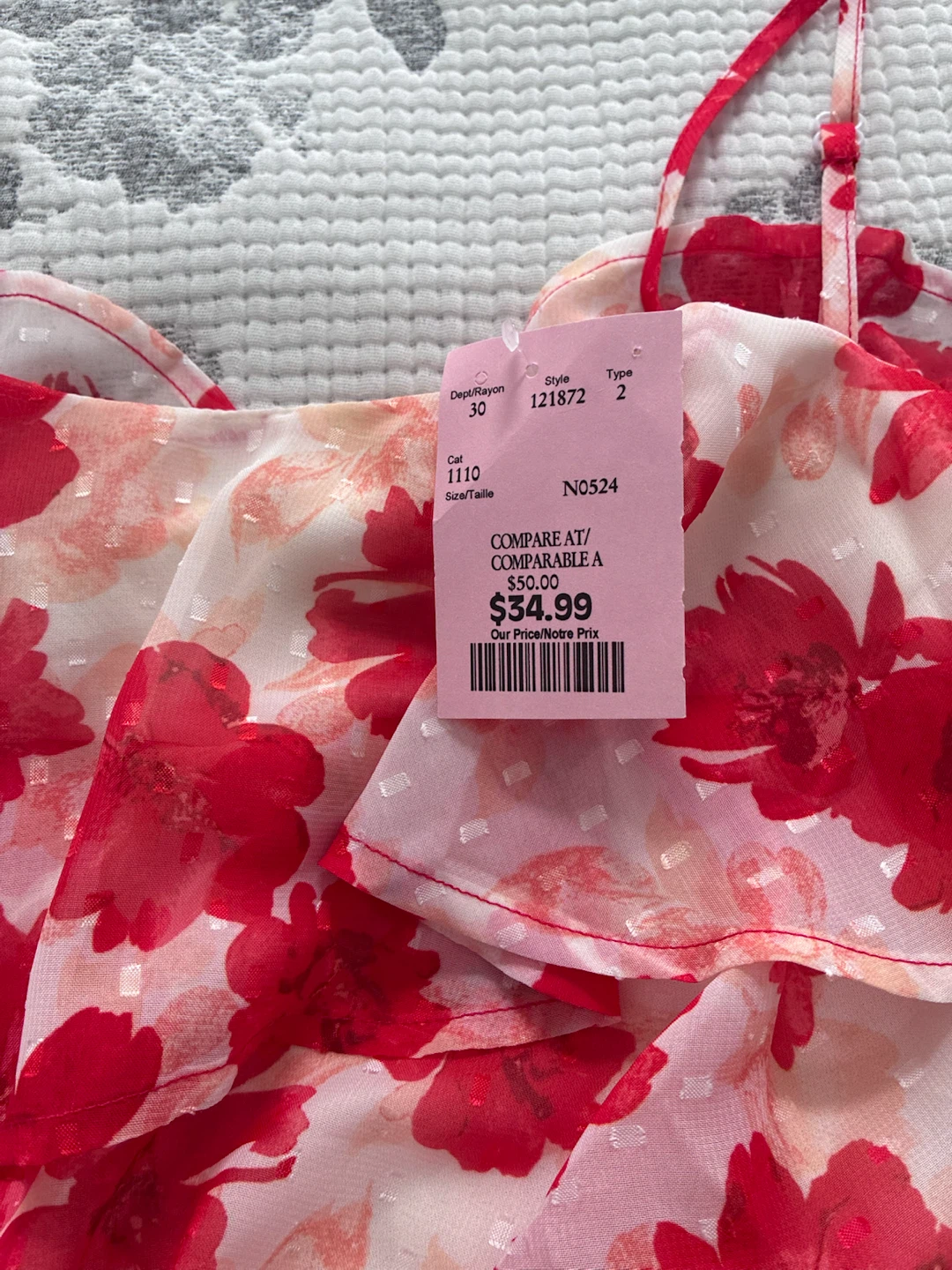 Red Floral Ruffle Dress - photo 2