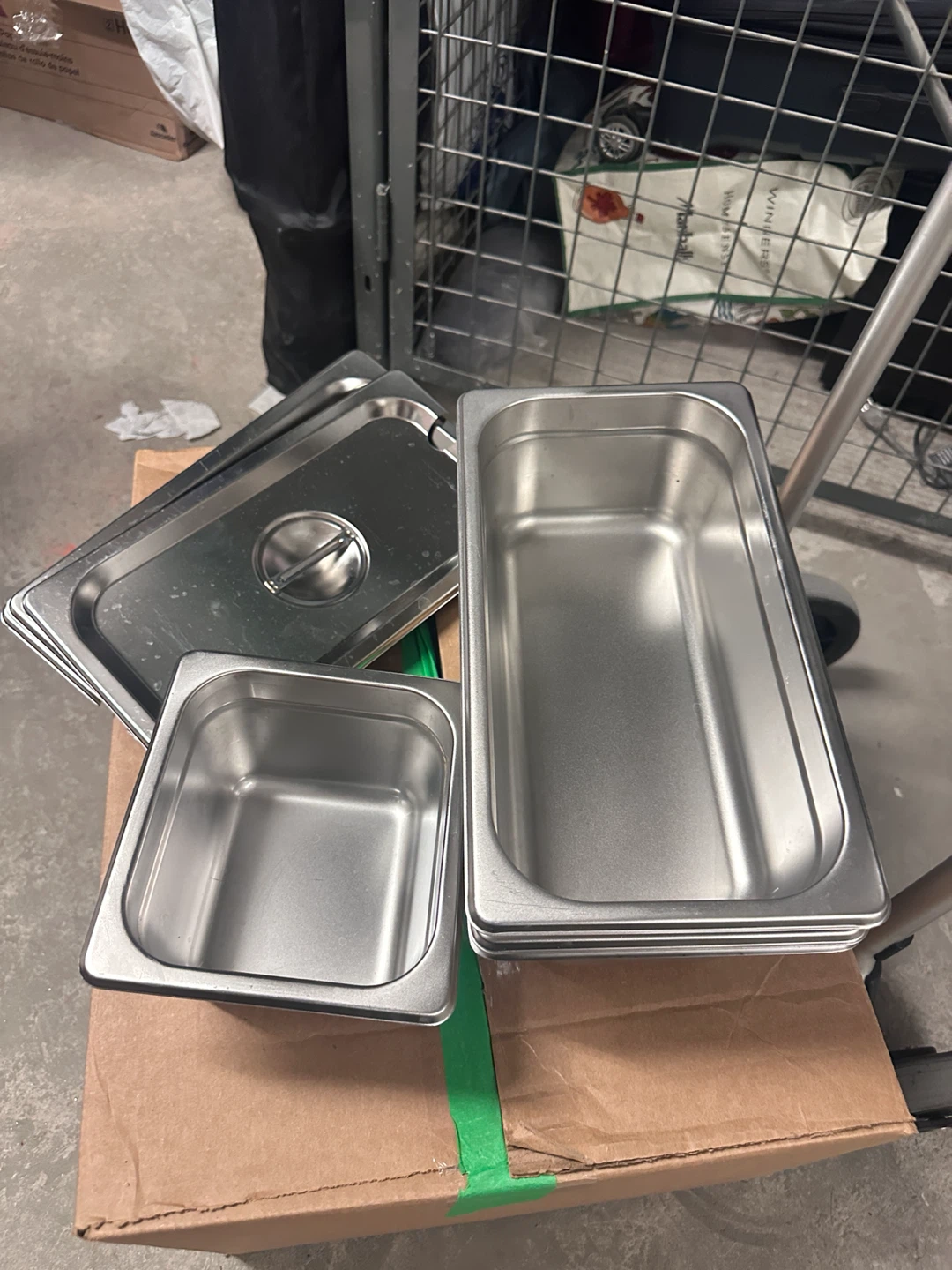 Stainless Steel Food Pans and Lids Set