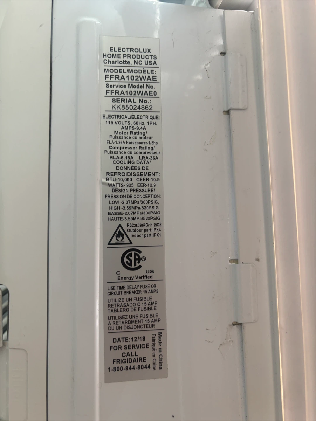 Frigidaire 10,000 BTU Window Air Conditioner - photo 2