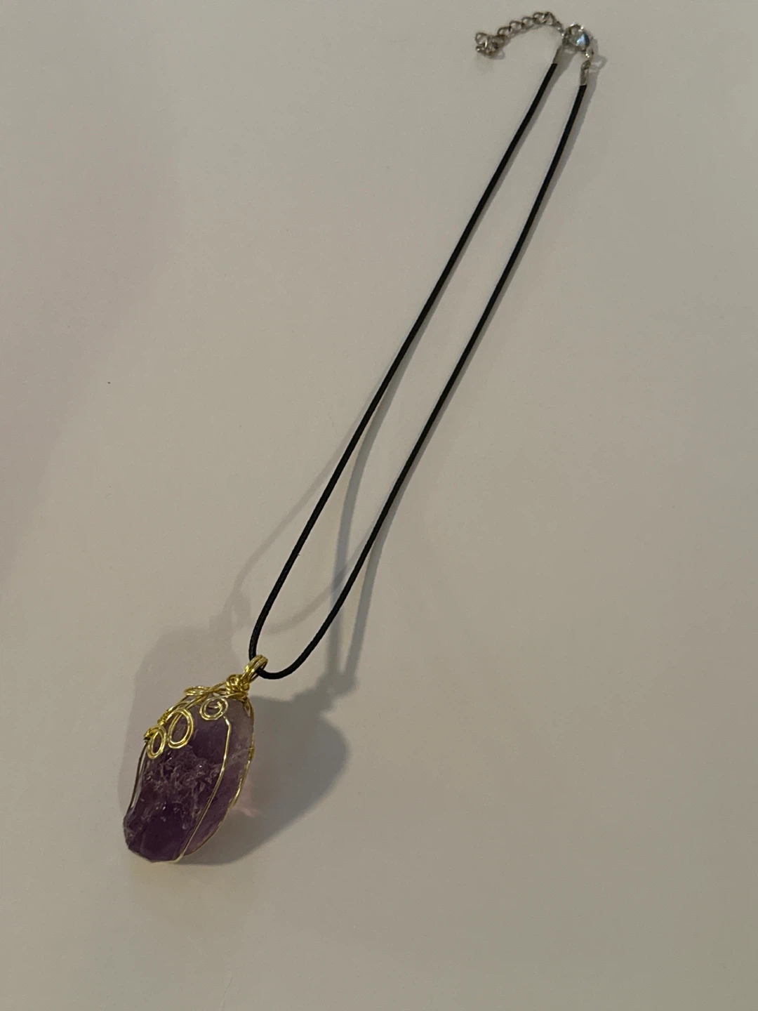 Wire-Wrapped Amethyst Crystal Necklace