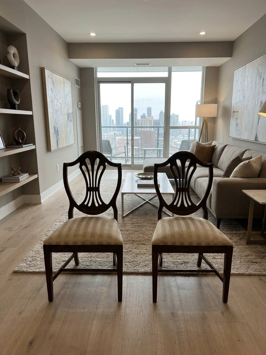 Pair of Wooden Dining Chairs - photo 2