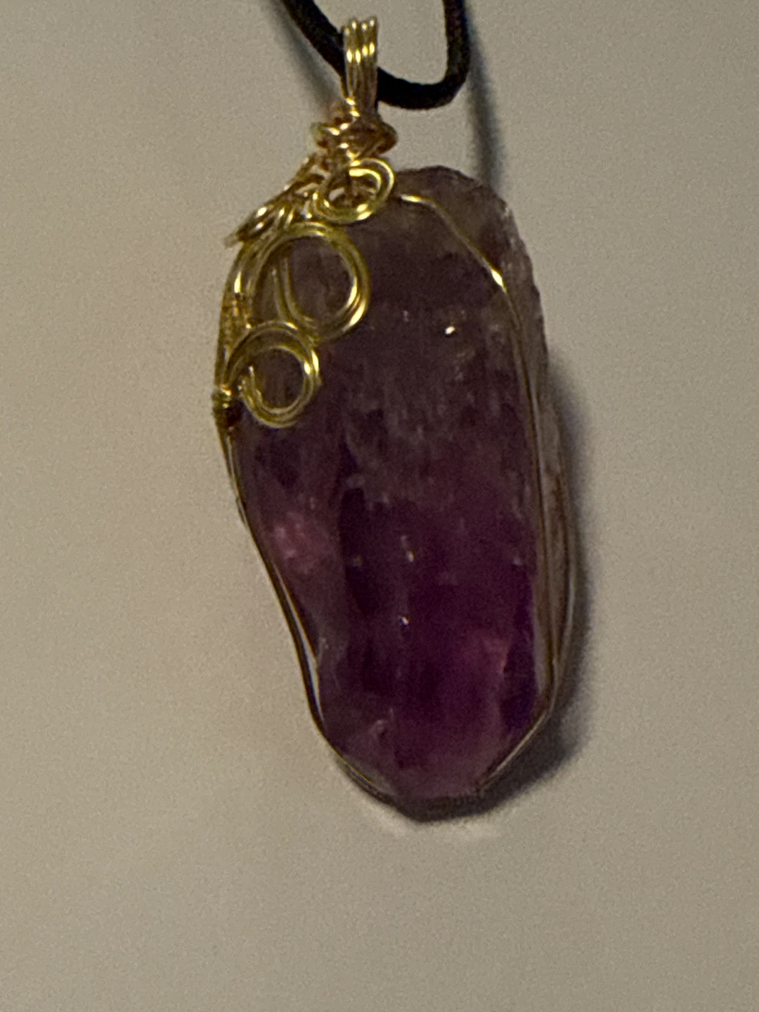 Wire-Wrapped Amethyst Crystal Necklace - photo 3