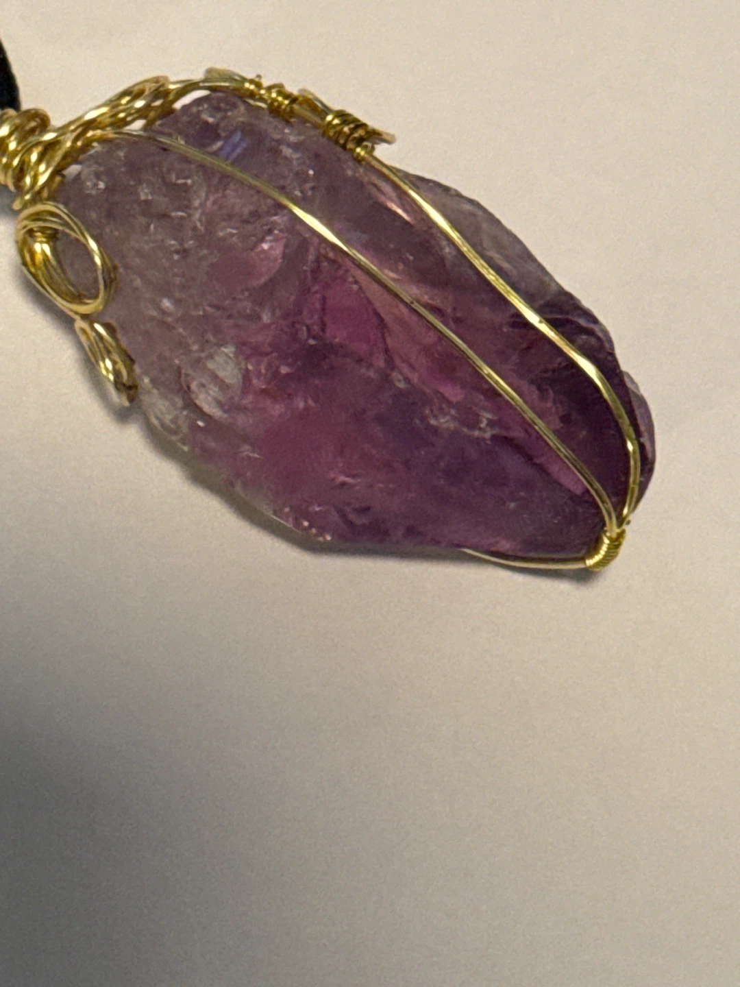 Wire-Wrapped Amethyst Crystal Necklace - photo 5