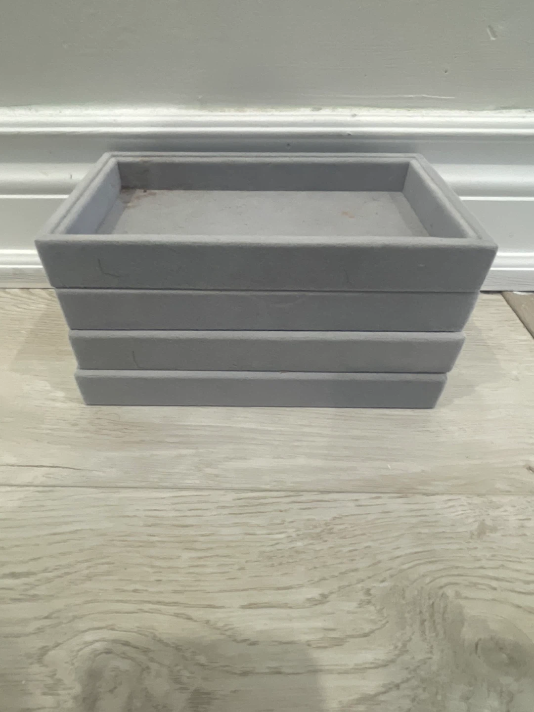 Grey Velvet Jewelry Organizer Tray