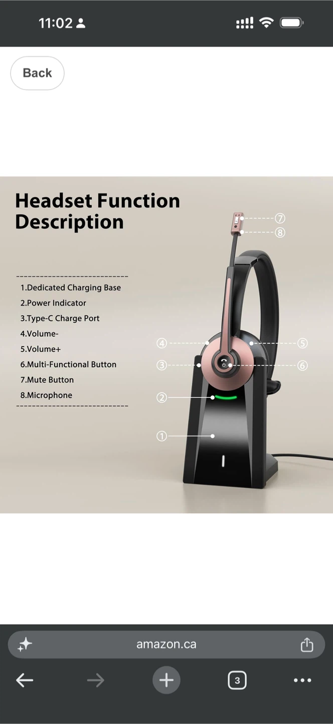 Earbay Wireless Headset with Microphone