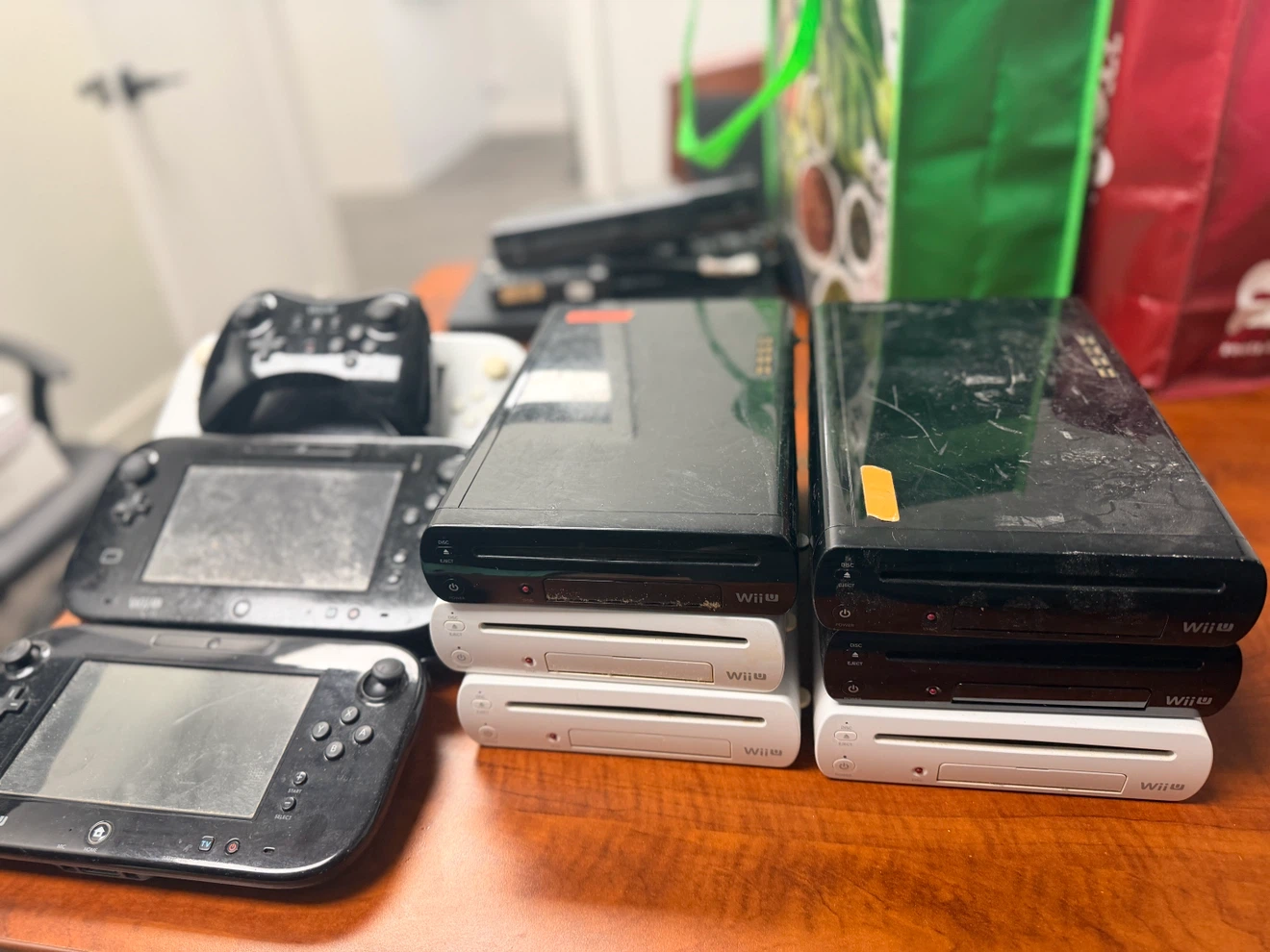 Lot of 6 Nintendo Wii U Consoles and Accessories