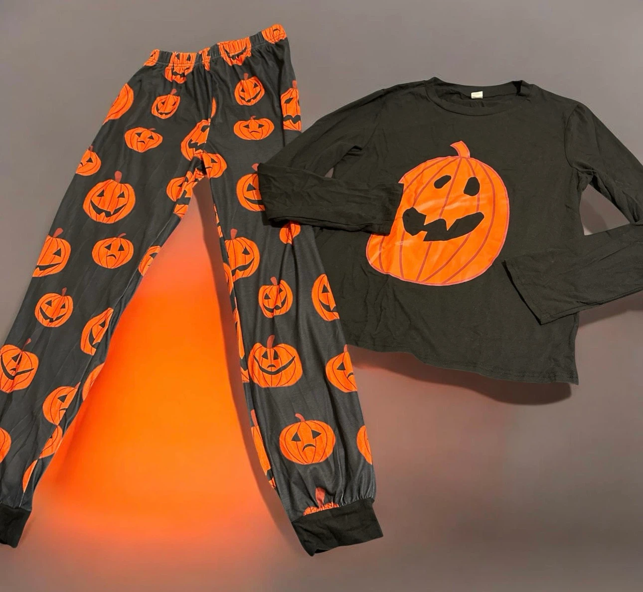Women's Halloween Pumpkin Pajama Set