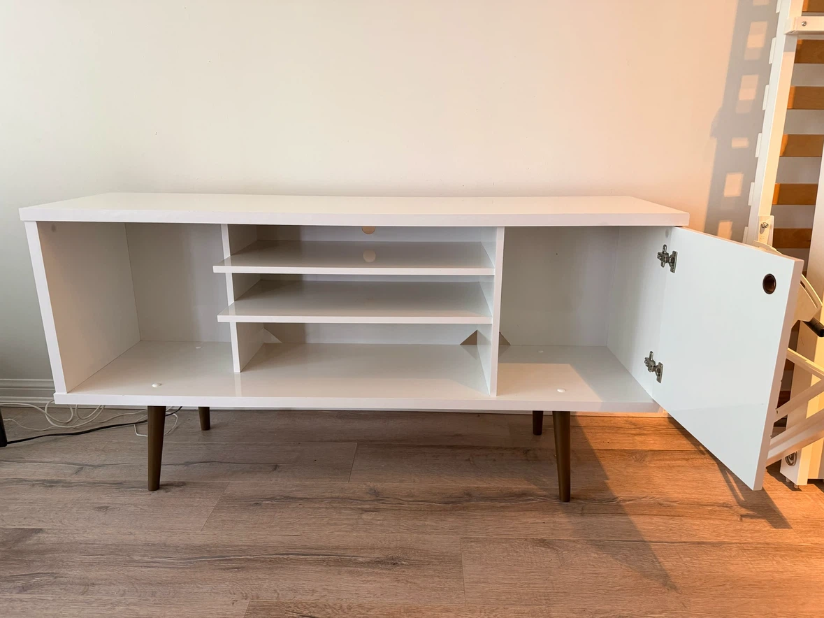 White Media Console with Storage - photo 2
