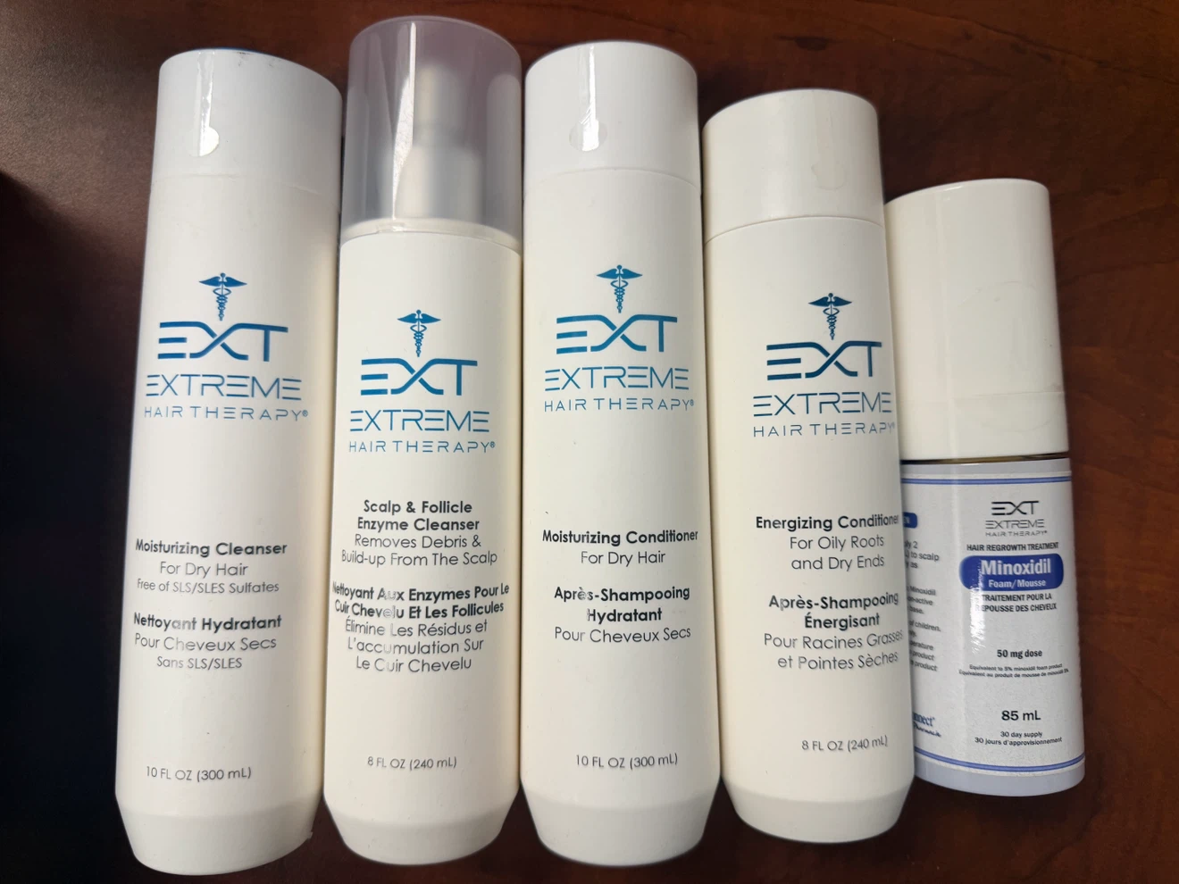 EXT Extreme Hair Therapy Shampoo, Conditioner, and Minoxidil