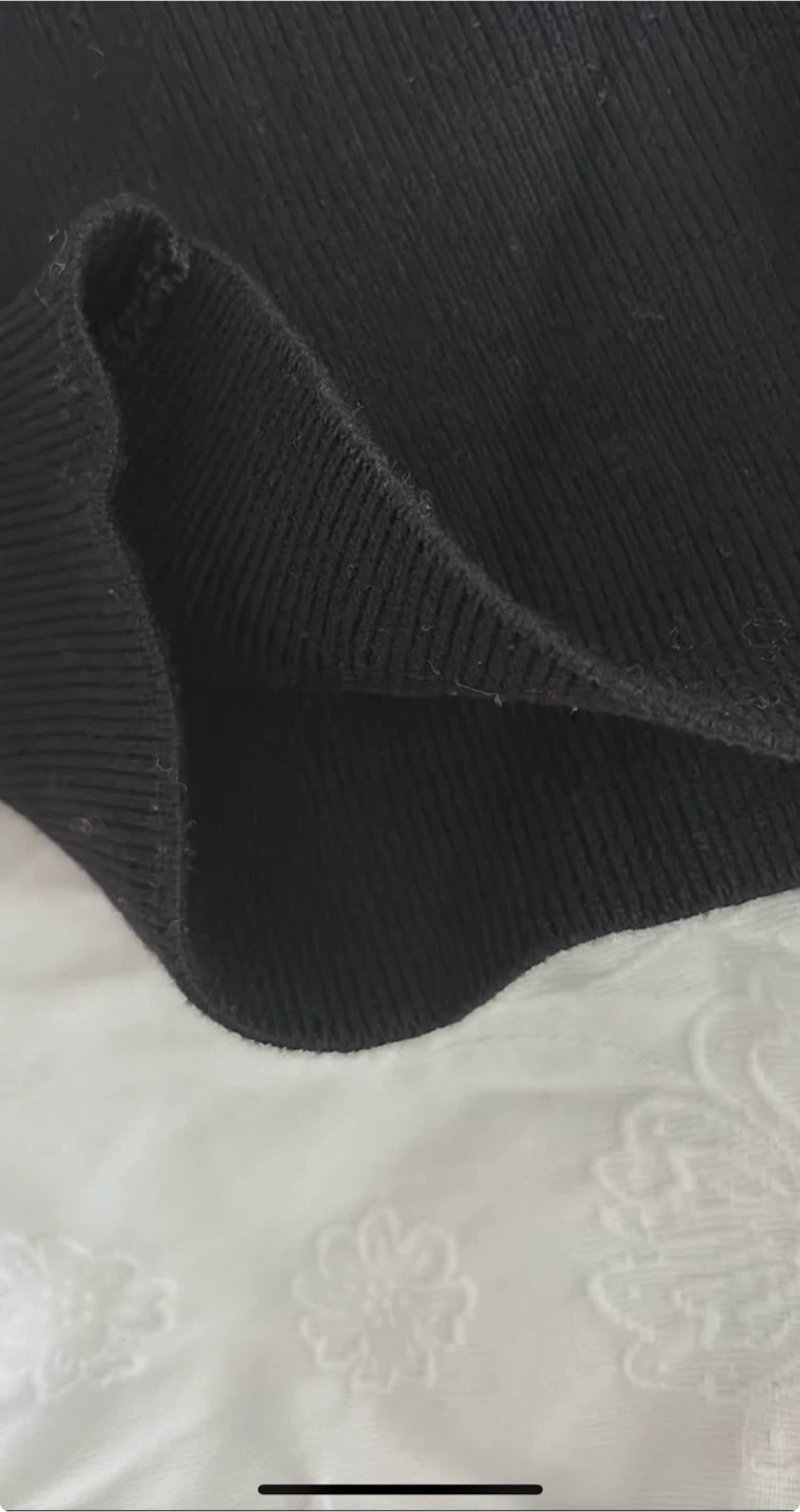 Black Ribbed Midi Skirt - photo 2