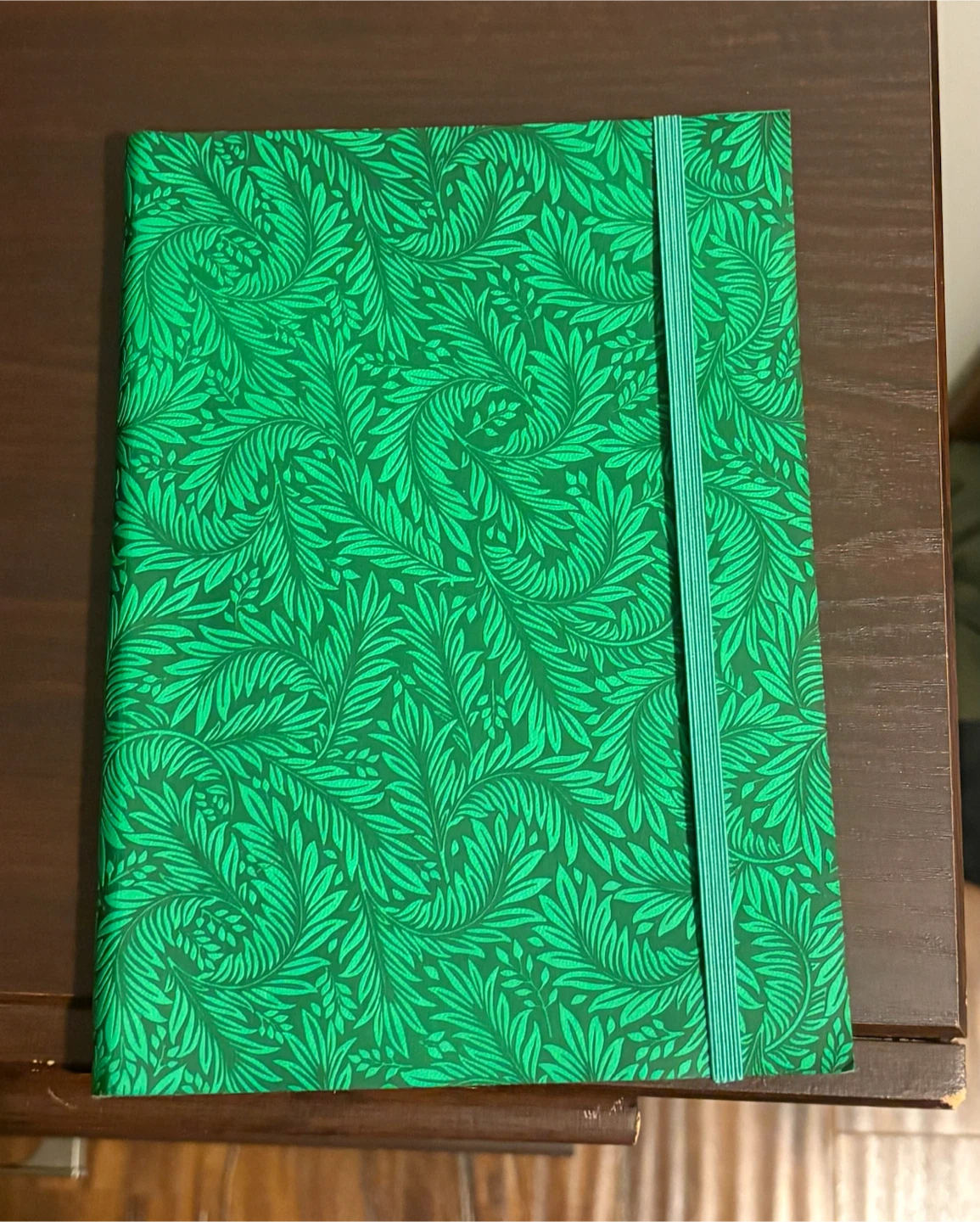 Green Leaf Pattern Hardcover Notebook