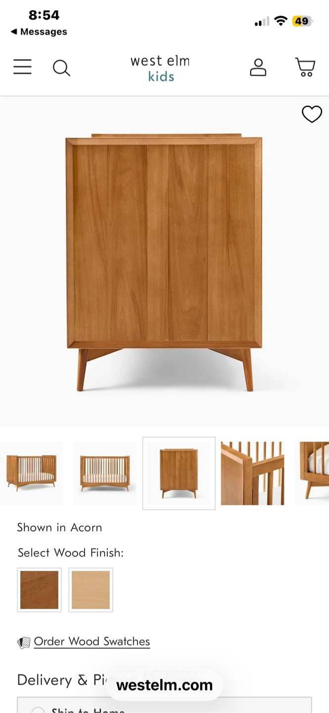 West Elm Conversion Crib with Newton Mattress - photo 2