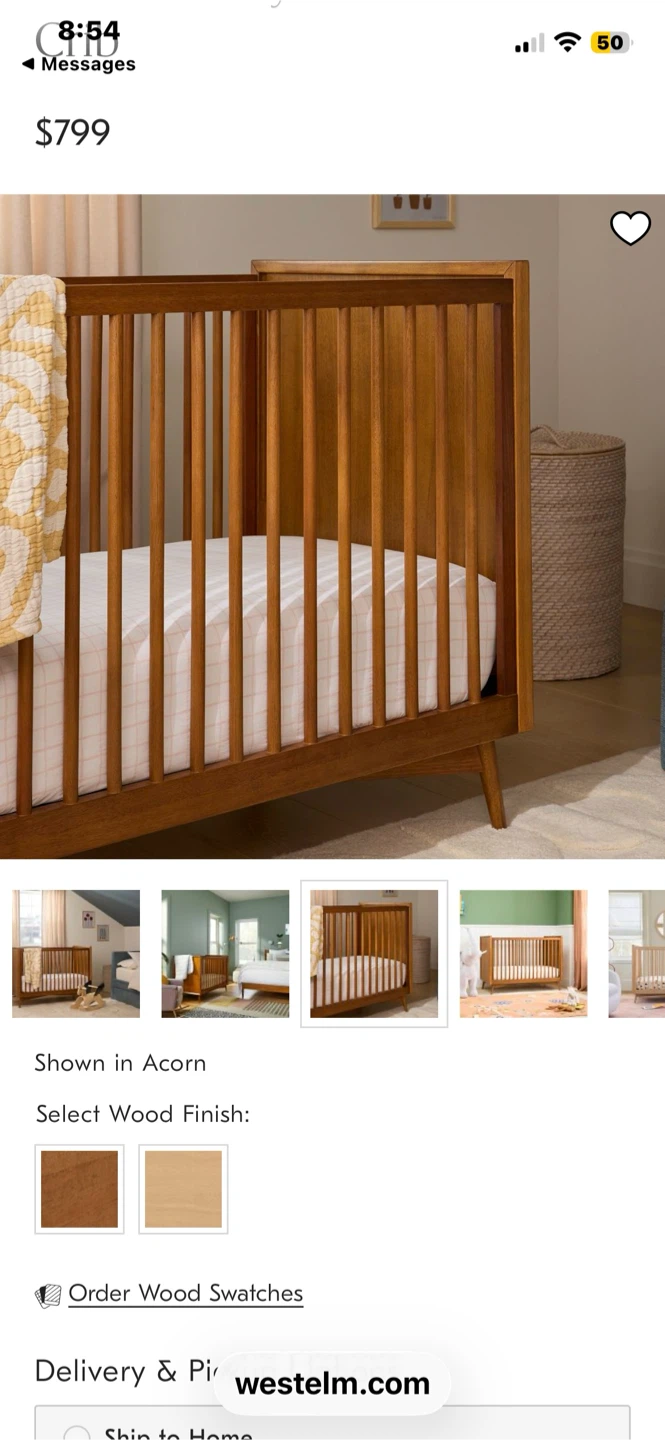 West Elm Conversion Crib with Newton Mattress - photo 3