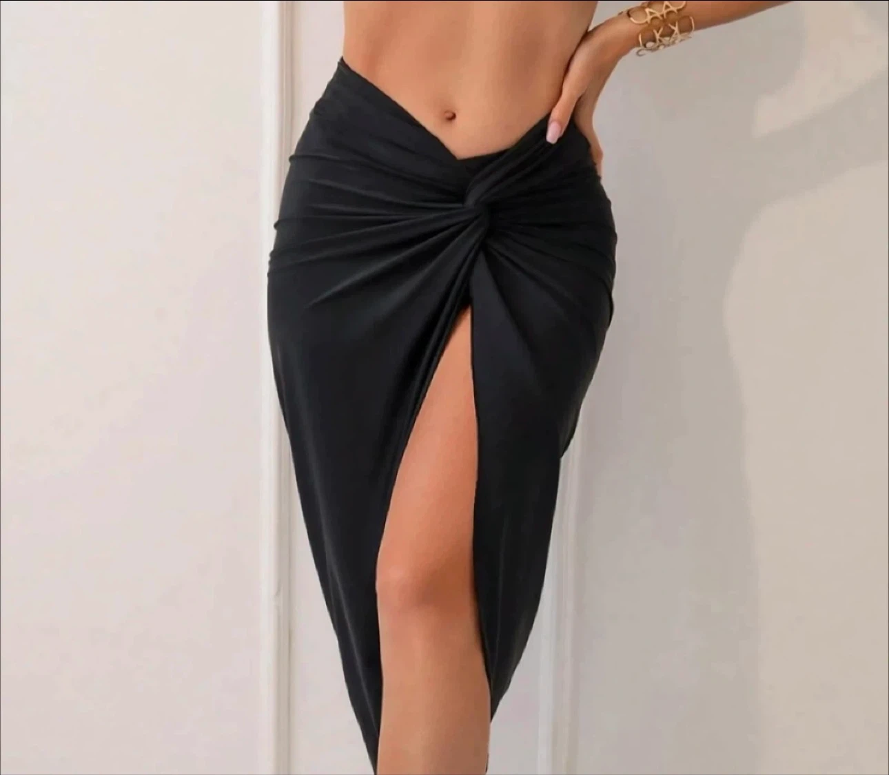 Brand New High Slit Midi Cover Up swim skirt