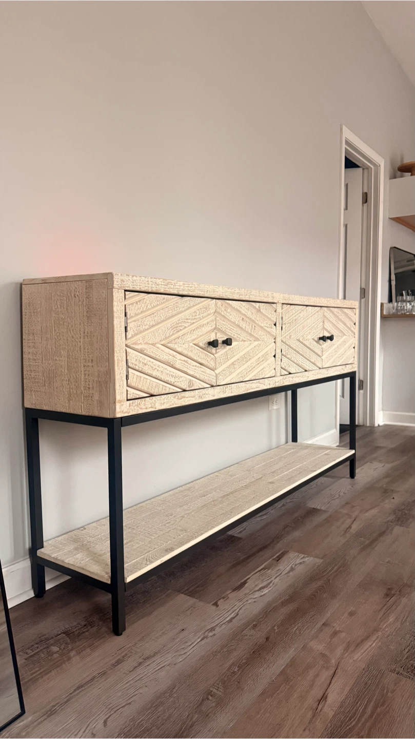 Wood Console Table with 4 Doors and Shelf - photo 2