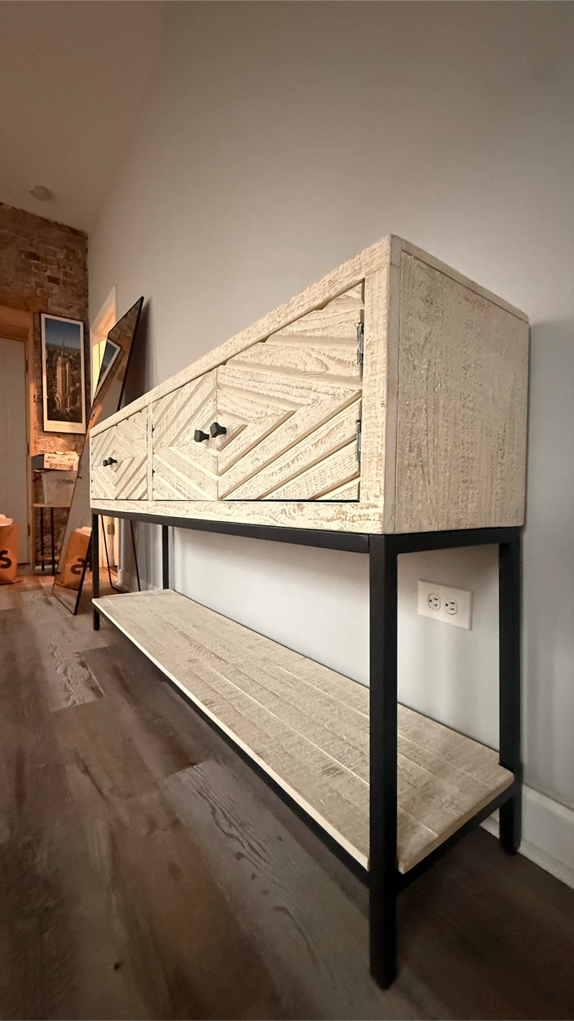 Wood Console Table with 4 Doors and Shelf - photo 3