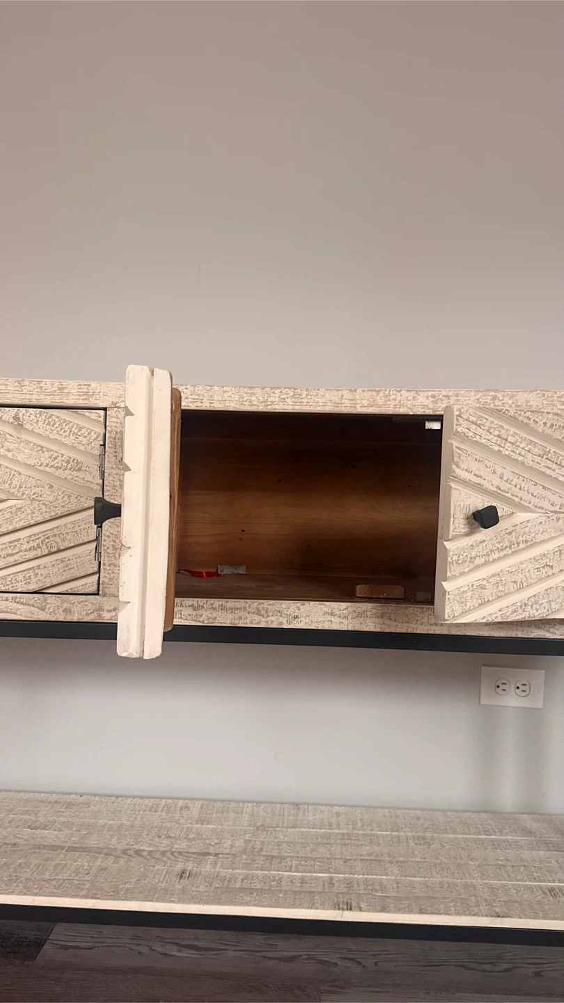 Wood Console Table with 4 Doors and Shelf - photo 4