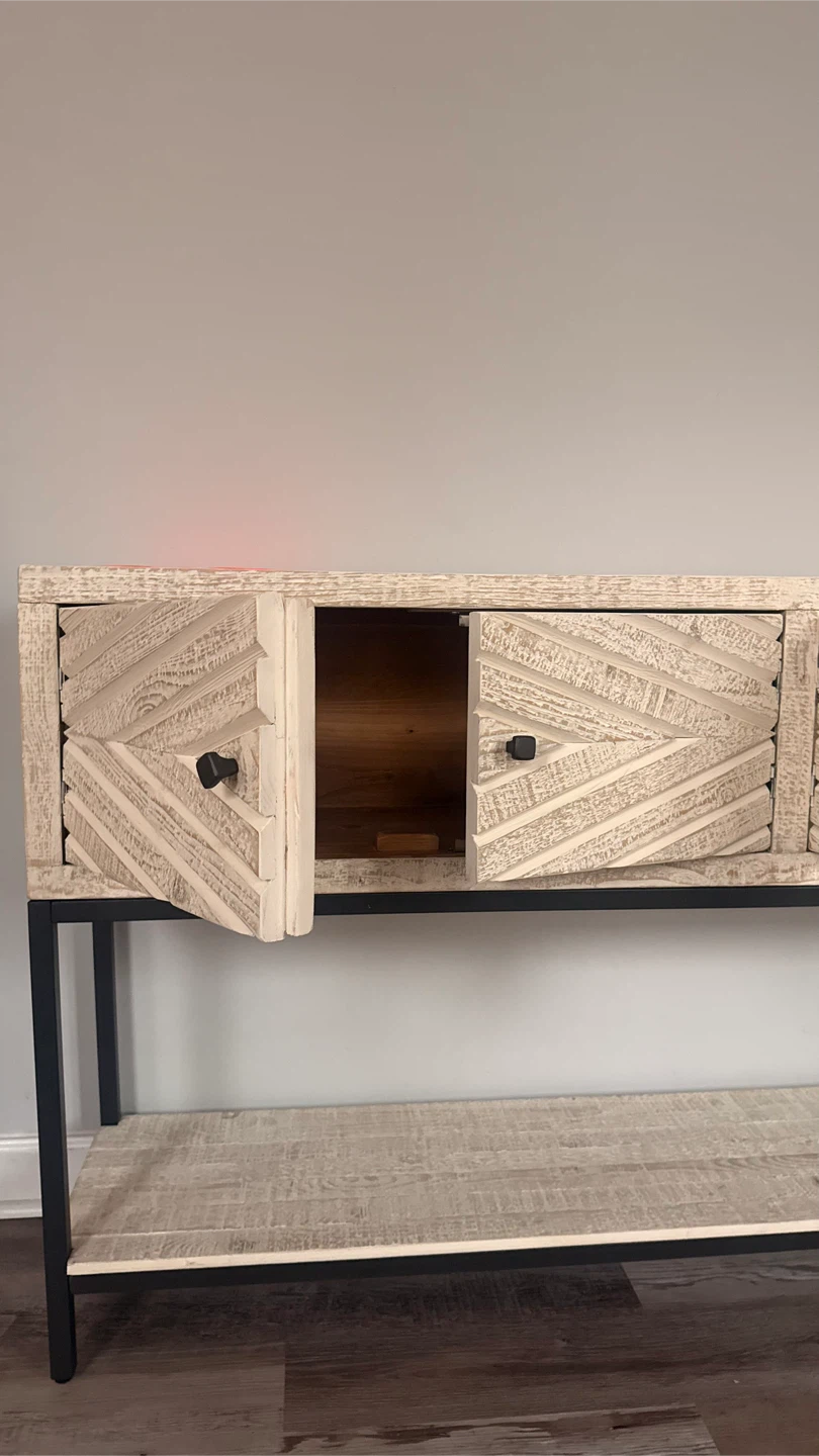 Wood Console Table with 4 Doors and Shelf - photo 5