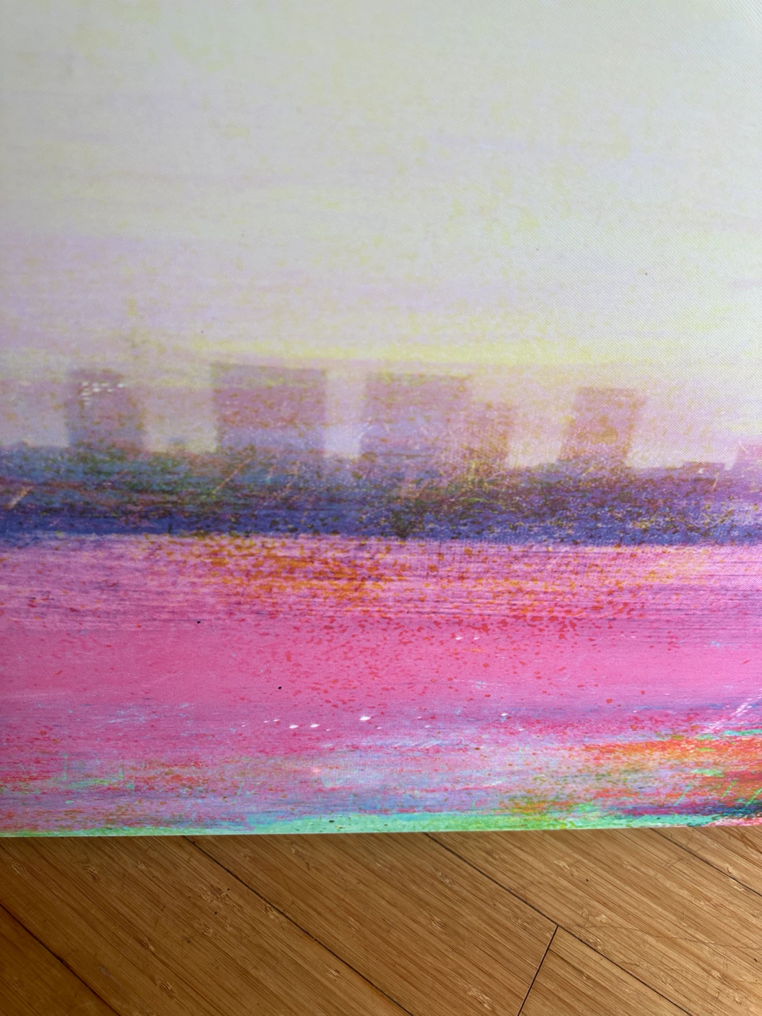 LARGE XL CITYSCAPE SUNSET ABSTRACT PAINTING CANVAS ART - photo 2