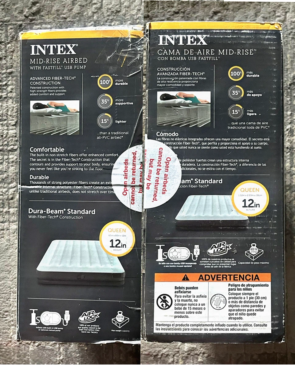 Intex Mid-Rise Airbed Queen with FastFill USB Pump - photo 3