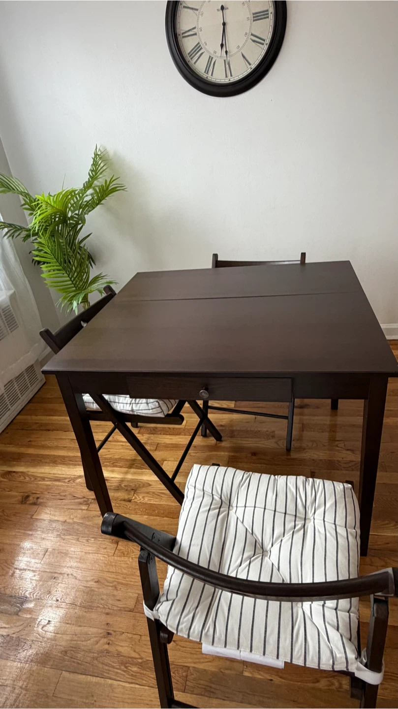 IKEA Dining Table and 2 Folding Chairs - photo 2