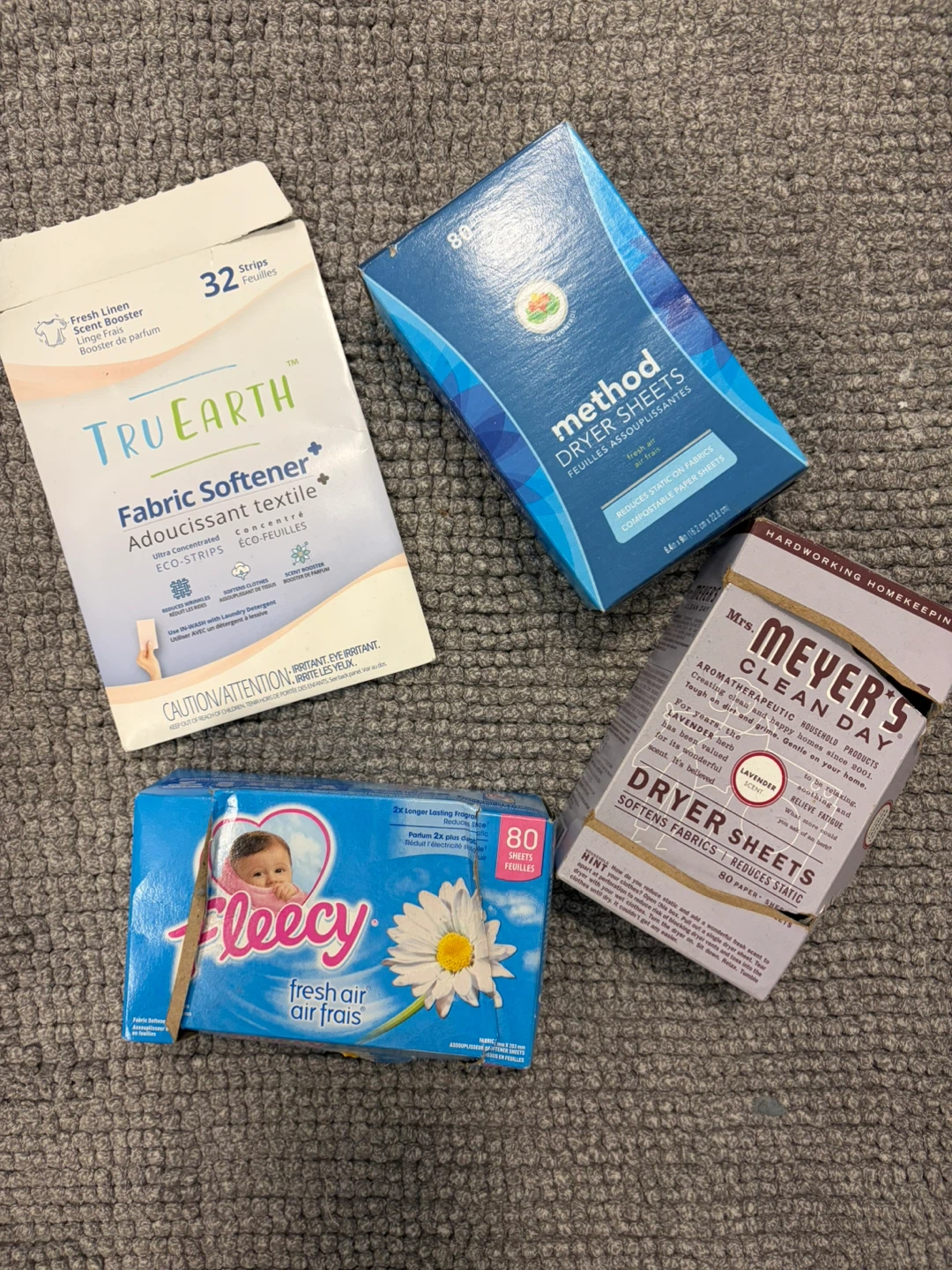FREE! Assorted dryer sheets (open boxes)