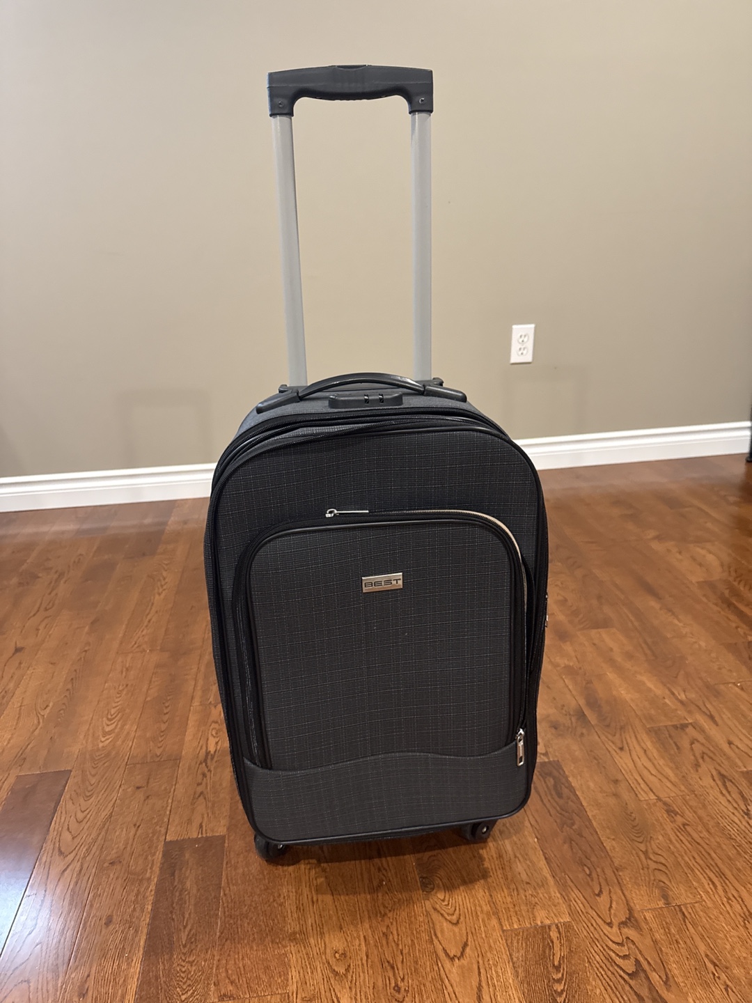 Grey Rolling Carry-on with Extendable Handle