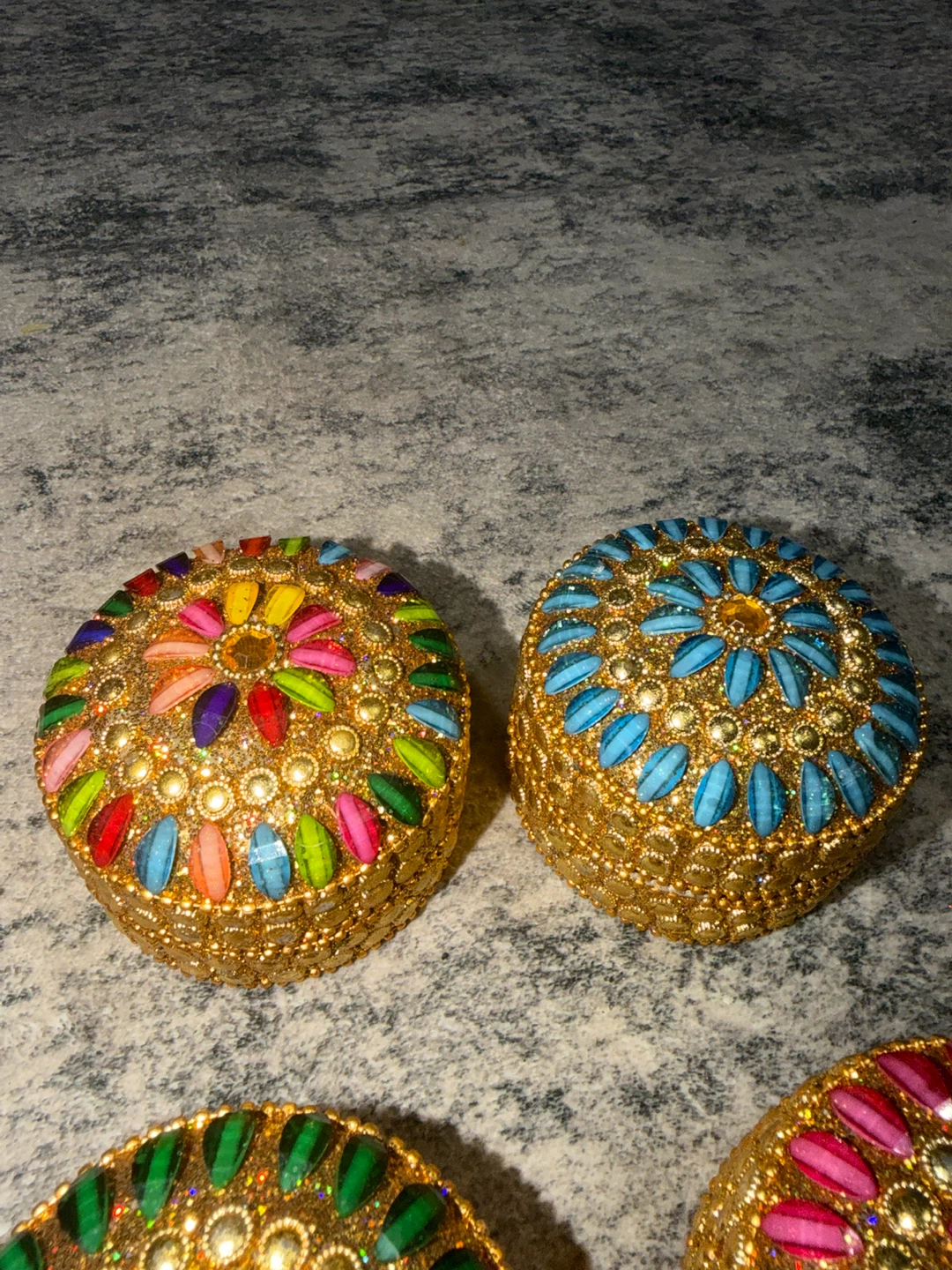 Set of 4 Decorative Gold Trinket Boxes - photo 4